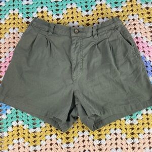 Toad&Co Women's High Waist Olive Green Canvas Shorts Medium M